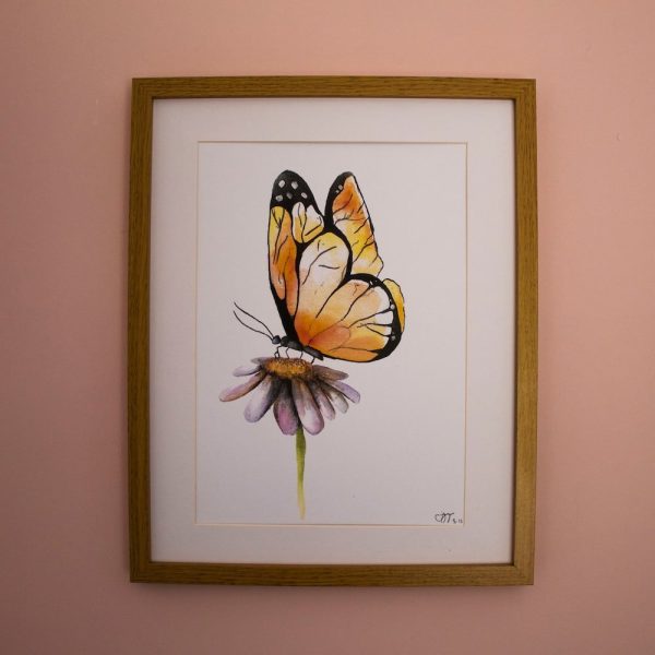 Watercolour Monarch Butterfly Painting - Print - Image 3