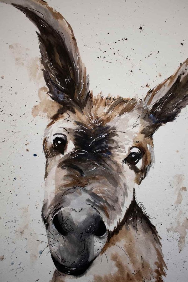 Watercolour Happy Donkey - Print