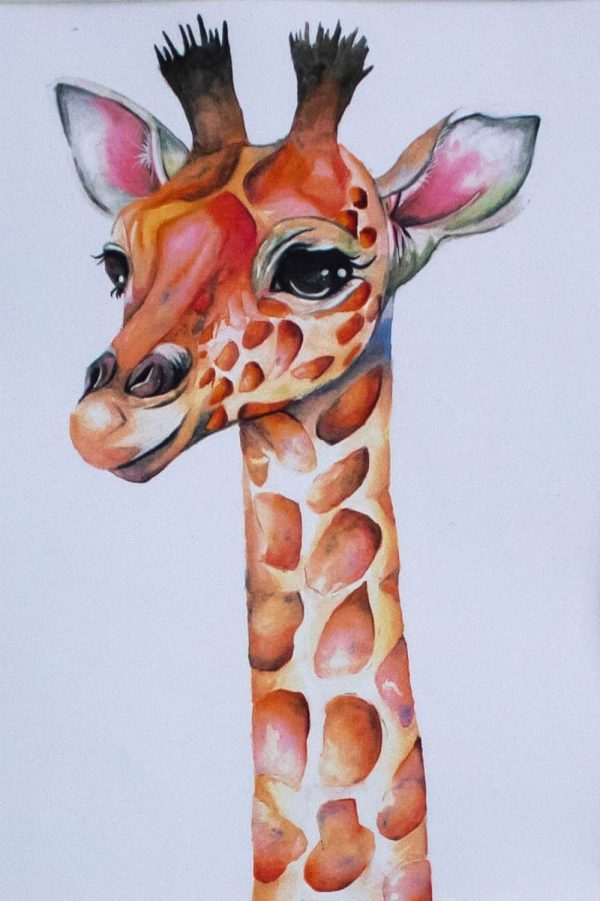 Watercolour Cute Giraffe - Print