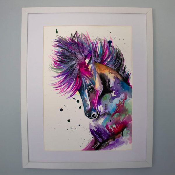 Indian Ink Colourful Horse - Print - Image 2