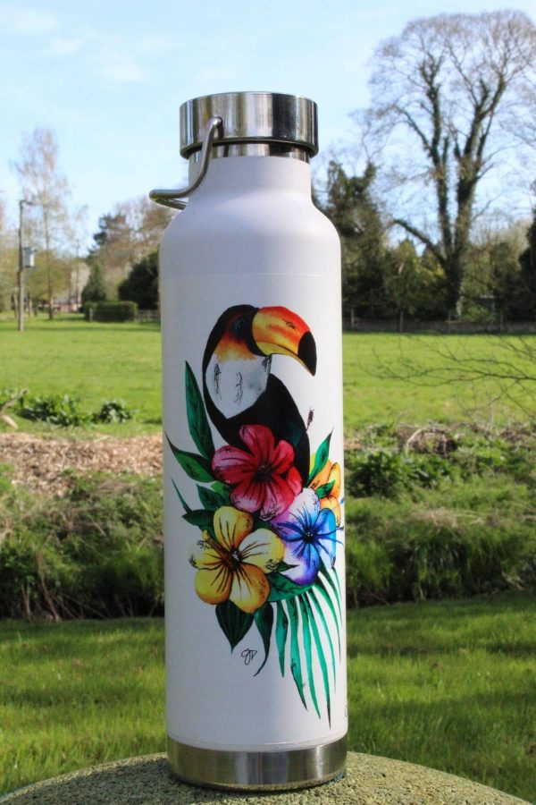 White Copper Insulated Bottle (650ml) - Image 4